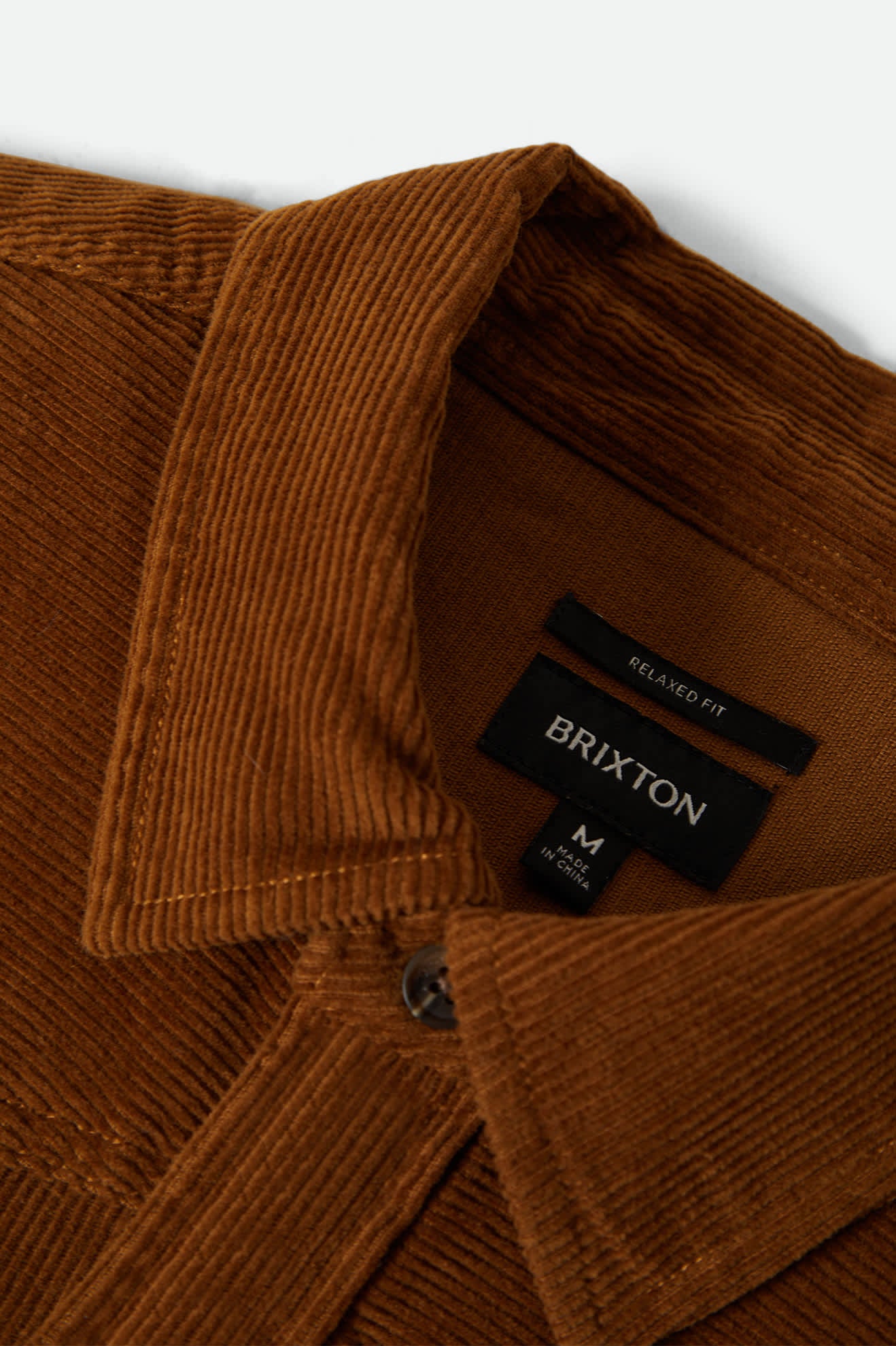 Men's New West Relaxed Overshirt in the color Washed Copper Corduroy - Additional Laydown image