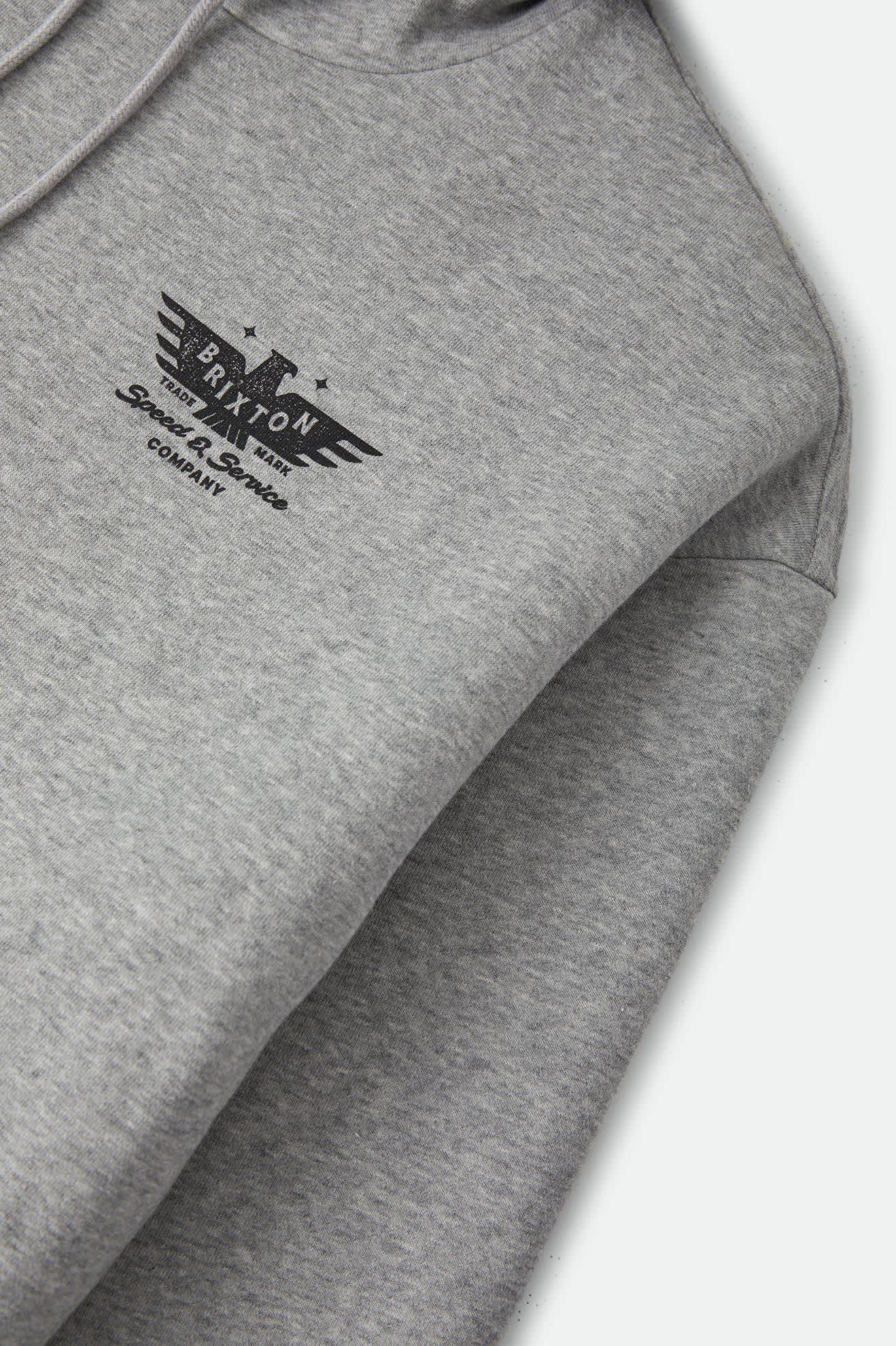 Men's Ewing Hood in the color Heather Grey - Additional Laydown image