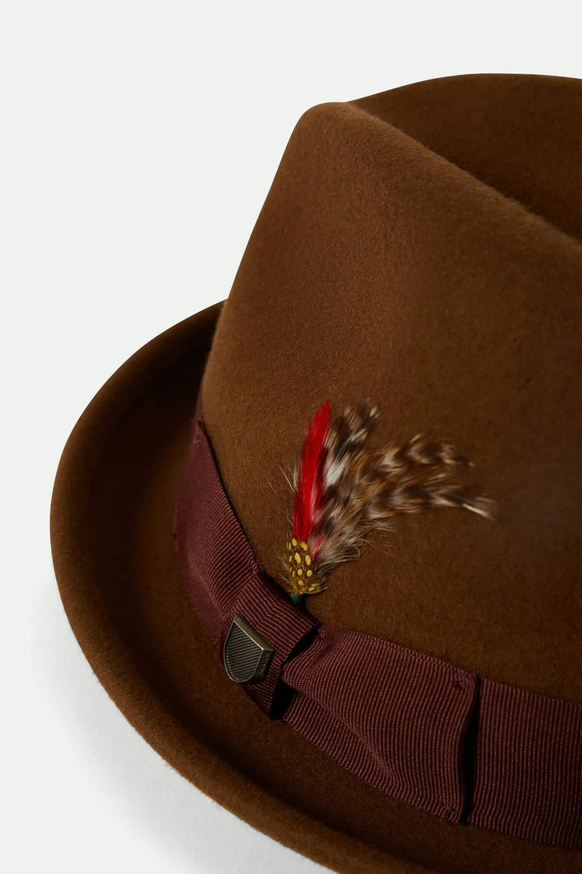 Chestnut Stunt Fedora Unisex Gain Fedora in Coffee/Chestnut – Brixton main image 2
