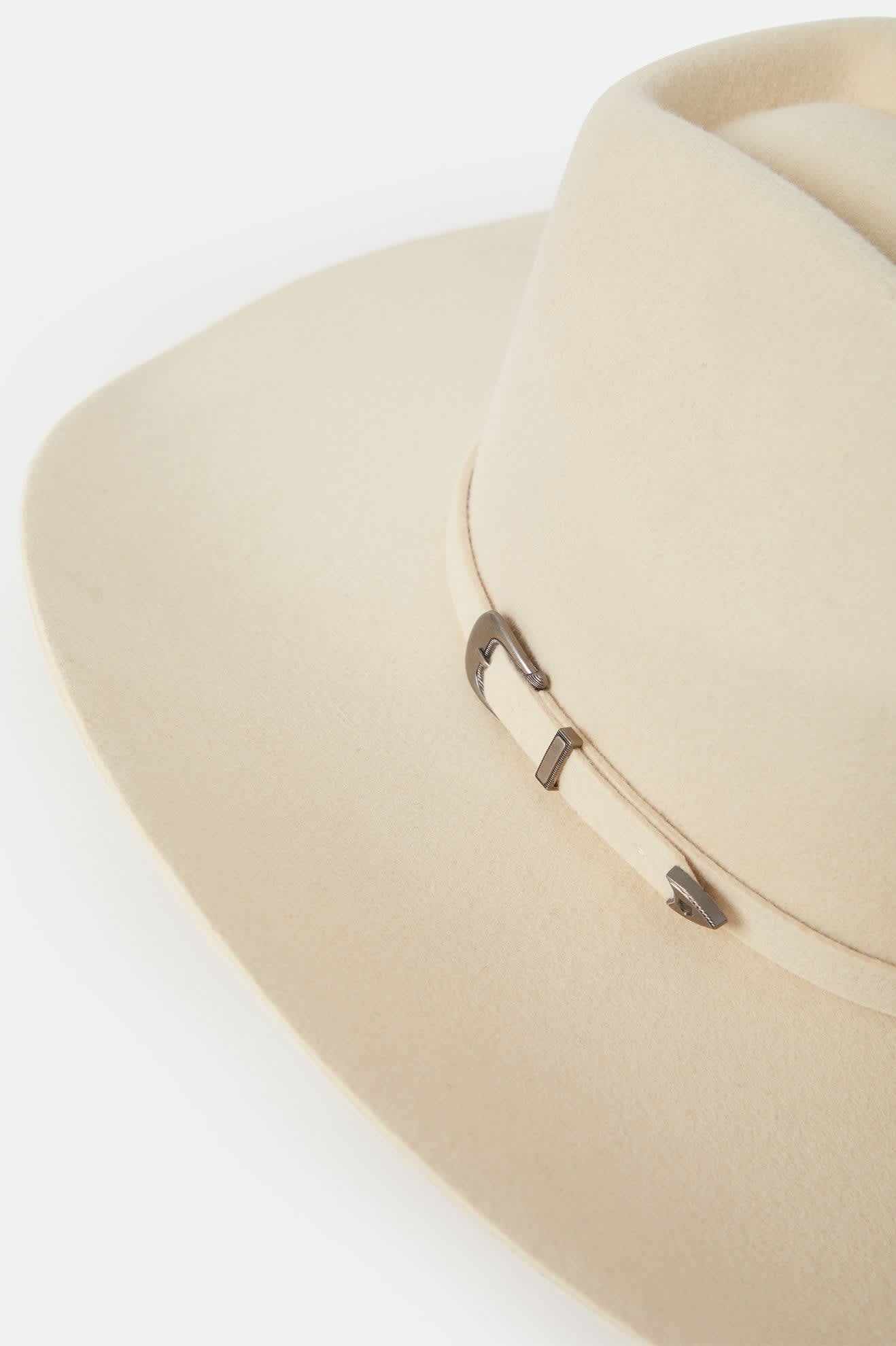 Unisex Prescott Brick Top Cowboy Hat in the color Wax Paper - Additional Laydown image