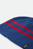 Unisex Skully Beanie in the color Navy/Red Stripe - Additional Laydown image