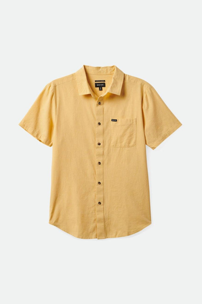 Brixton Charter Textured Weave S/S Woven Shirt - Heather Straw