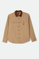 Men's Bowery Builders Ranch Performance Flannel in the color Khaki/Brown - Front Product View