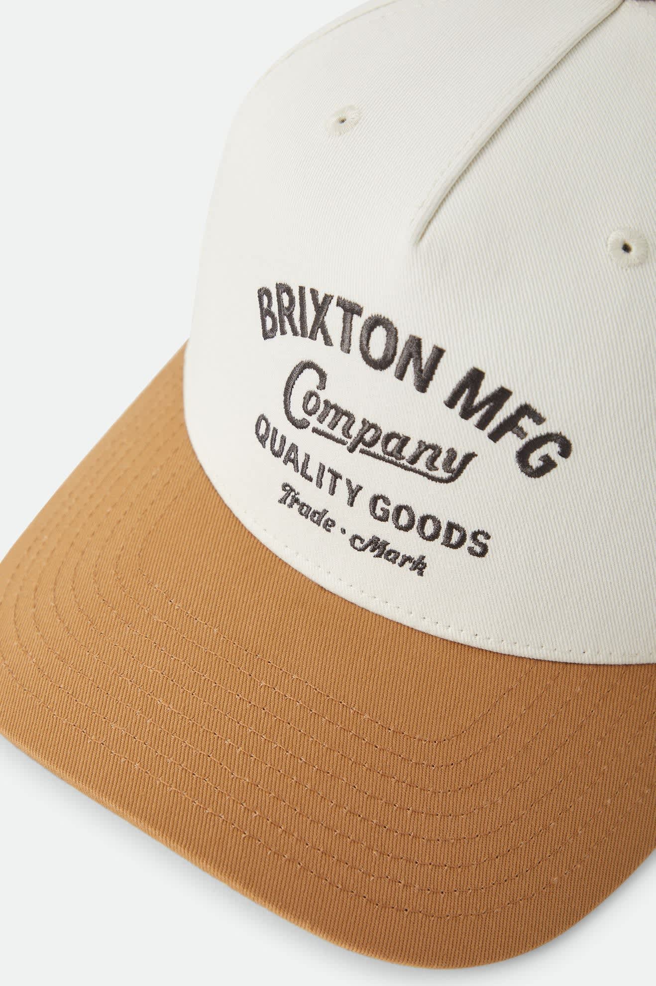 Unisex Stratton Snapback in the color Off White/Caramel - Additional Laydown image