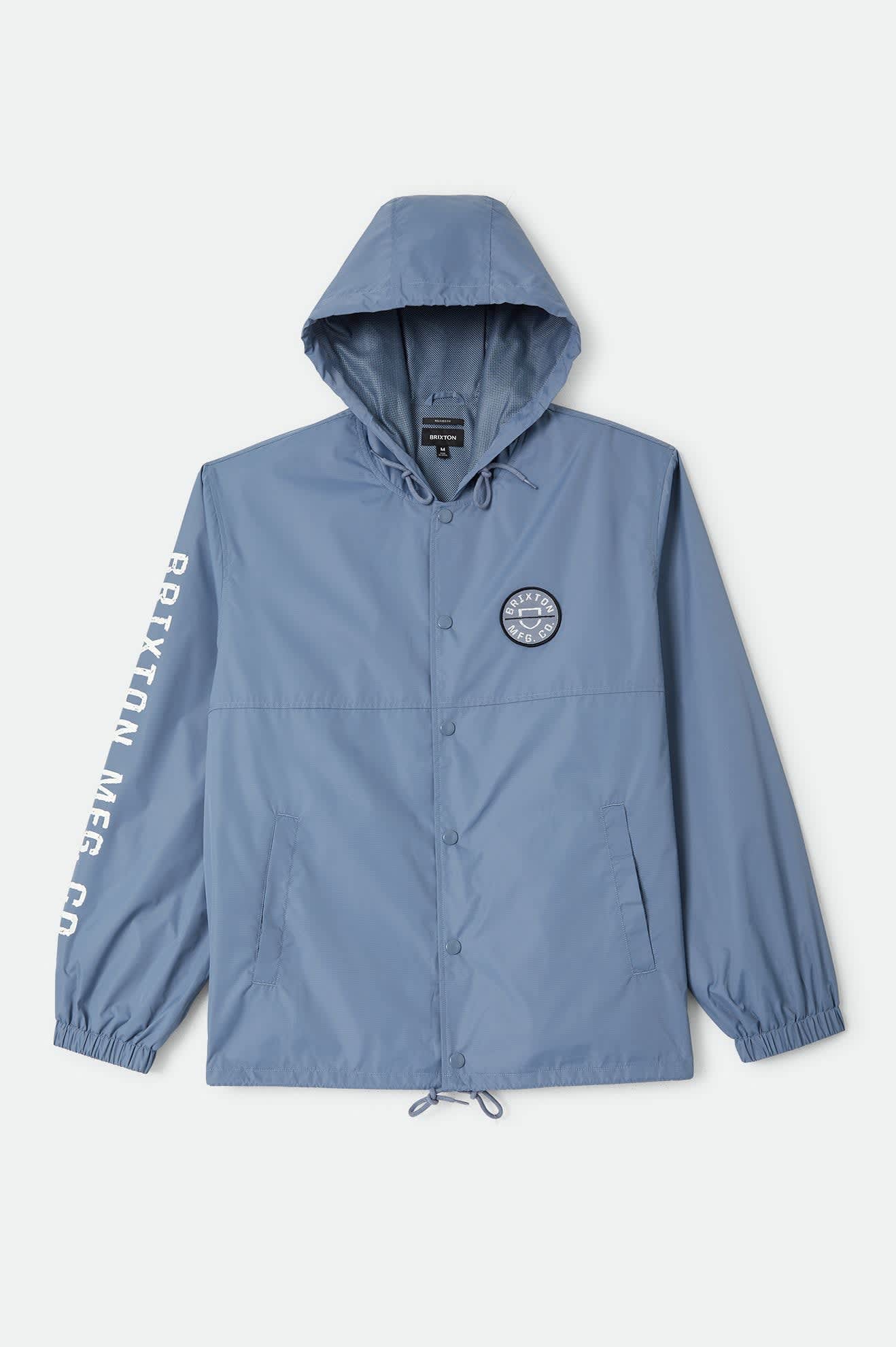 Men's Hooded Claxton Lightweight Jacket in the color Slate Blue - Front Product View