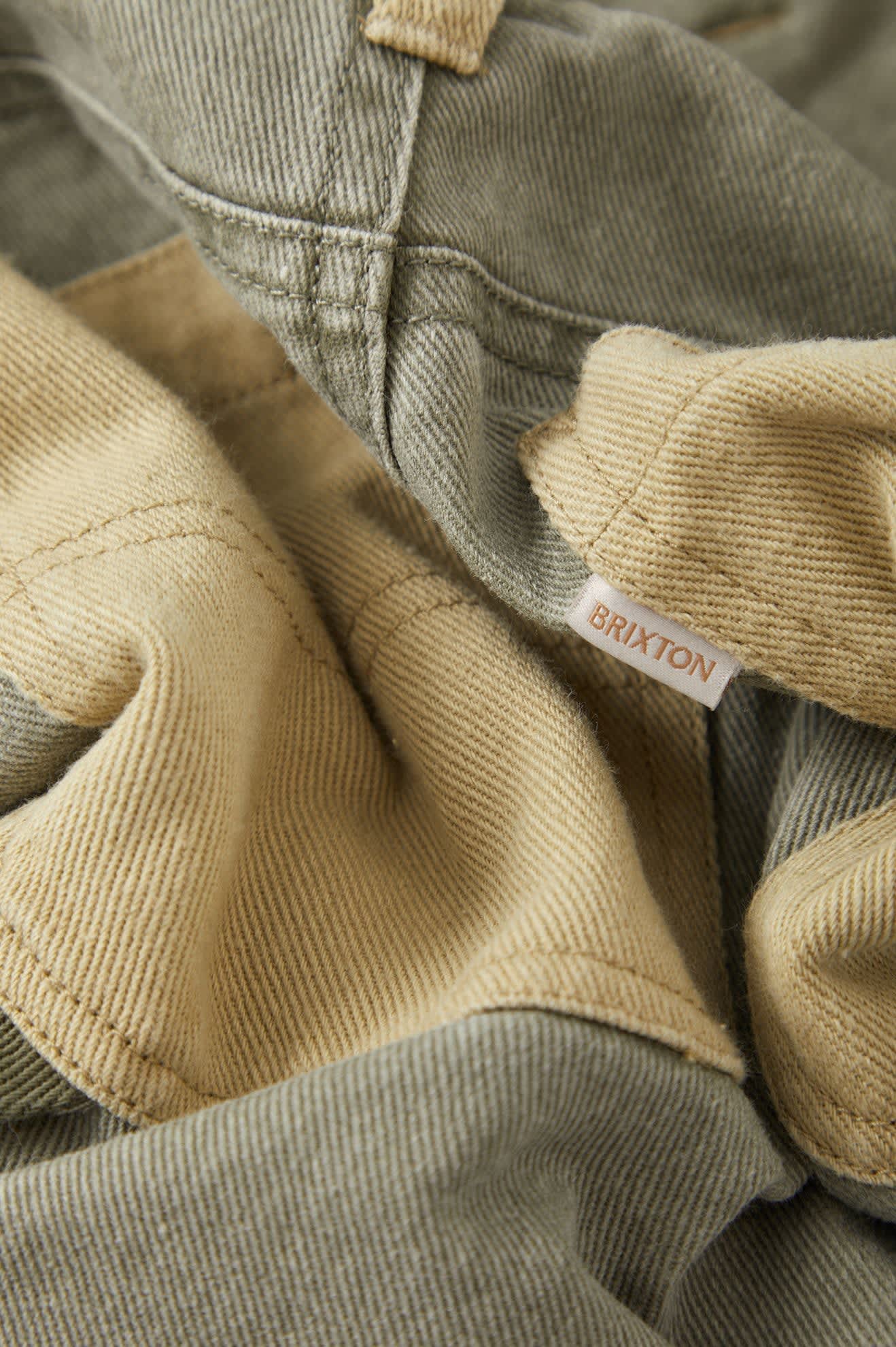 Women's Essex Patchwork Painter Pant in the color Vintage Olive Patchwork - Additional Laydown image