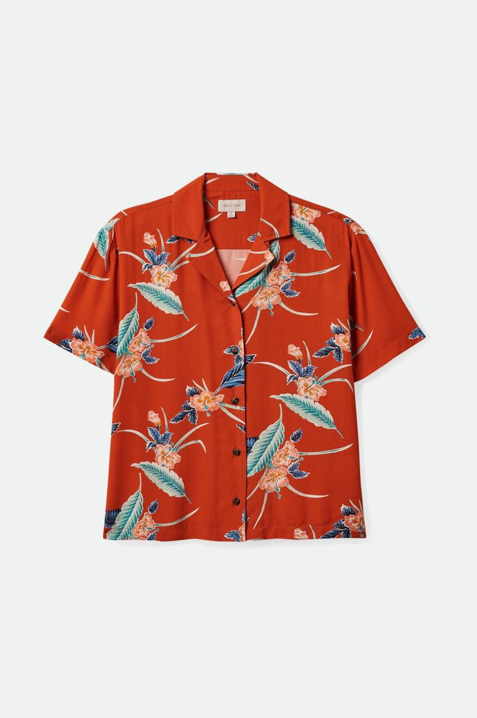 Brixton Bunker Paradise S/S Woven Shirt - Burnt Red