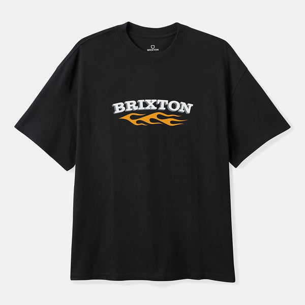 トップス T shirt 4 __ovrfukk1__ Men's Clifton Boxed Crop T-Shirt in Black – Brixton