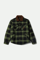 Men's Durham Sherpa Lined Jacket in the color Black/Wild Green Flannel - Front Product View