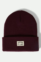 Unisex Woodburn Watch Cap Beanie in the color Port - Front Product View