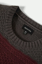 Men's Midnight Crew Sweater in the color Black/Port Stripe - Additional Laydown image