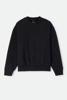 Men's Brixton Baseline Crew Fleece in the color Black - Front Product View