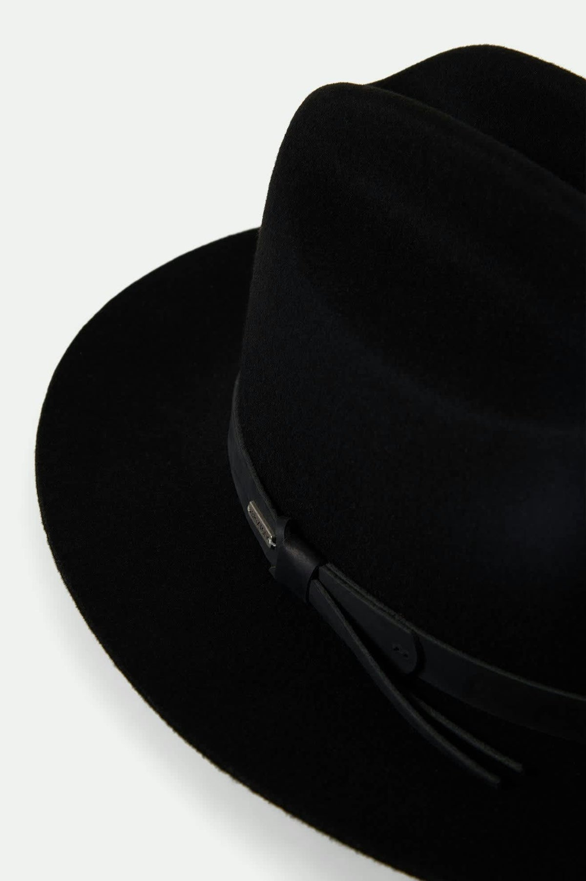 Brixton - Leonard Fedora Hat XS 54cm Black Reno Black/Black Fedora – Brixton | Hatstoreworld.com main image 4