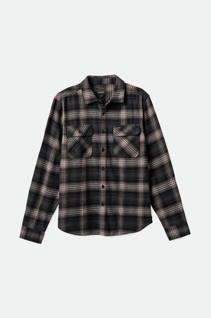 Brixton Bowery Lightweight Ultra Soft L/S Flannel - Charcoal/Black