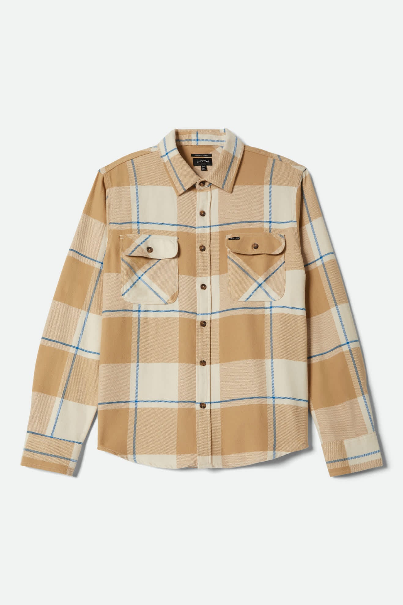 Men's Bowery Flannel in the color Whitecap/Sand/Cyber Blue - Front Product View