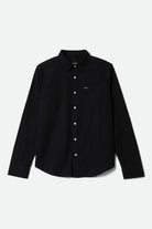 Men's Charter Long Sleeve Shirt in the color Black - Front Product View