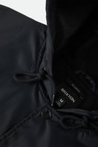 Men's Hooded Claxton Lightweight Jacket in the color Black - Additional Laydown image
