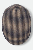 Unisex Hooligan Flat Cap in the color Navy/Sand Houndstooth - Additional Laydown image