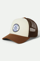 Women's Out After Dark Netplus Trucker Hat in the color Pinecone Brown/Whitecap - Front Product View