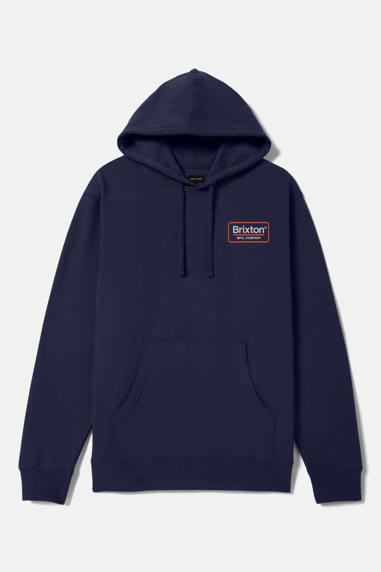 Men's Palmer Hoodie in the color Classic Navy/Light Grey/Orange - Front Product View