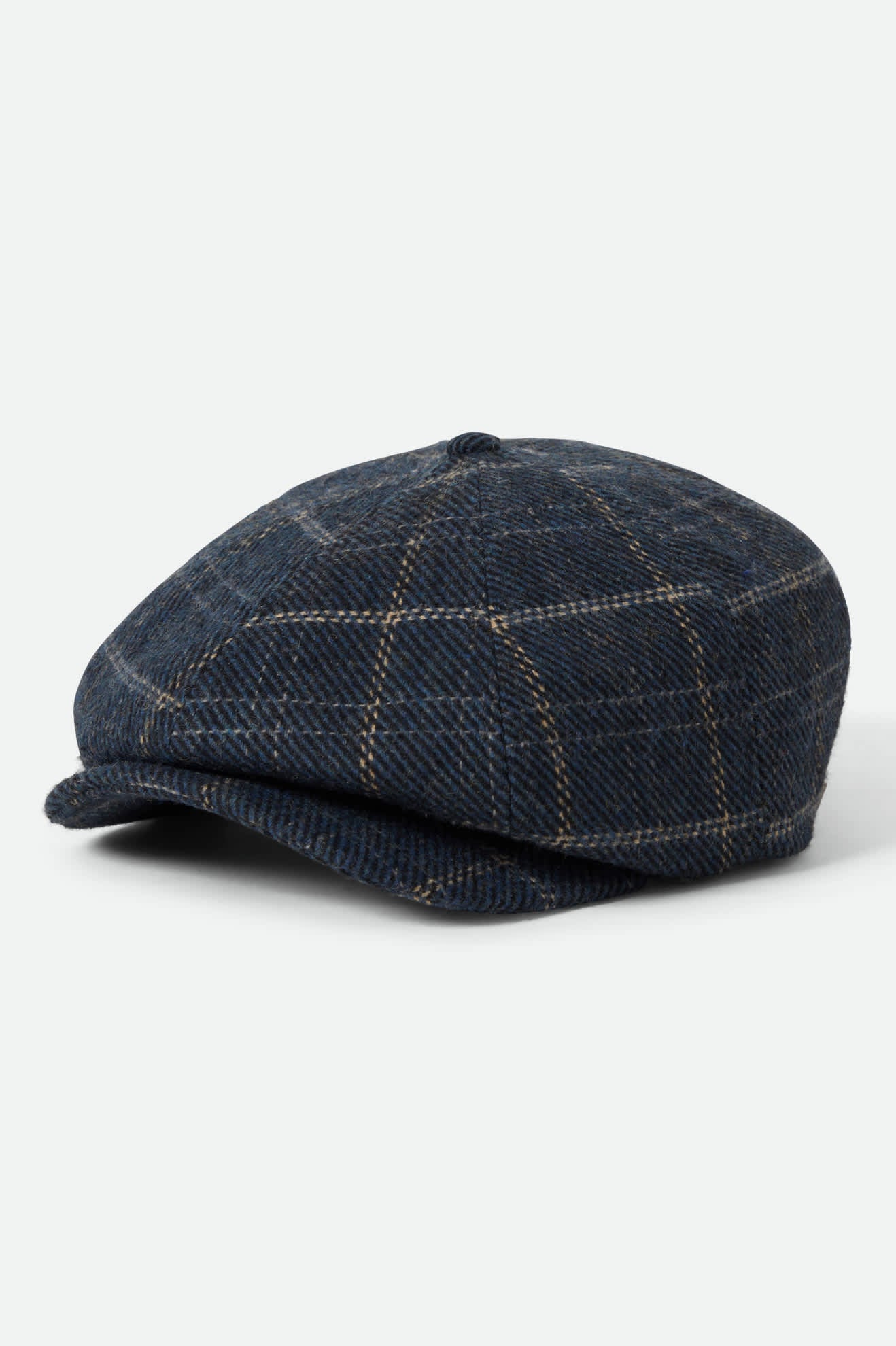 Unisex Brood Newsboy Cap in the color Mood Indigo/Tan - Front Product View
