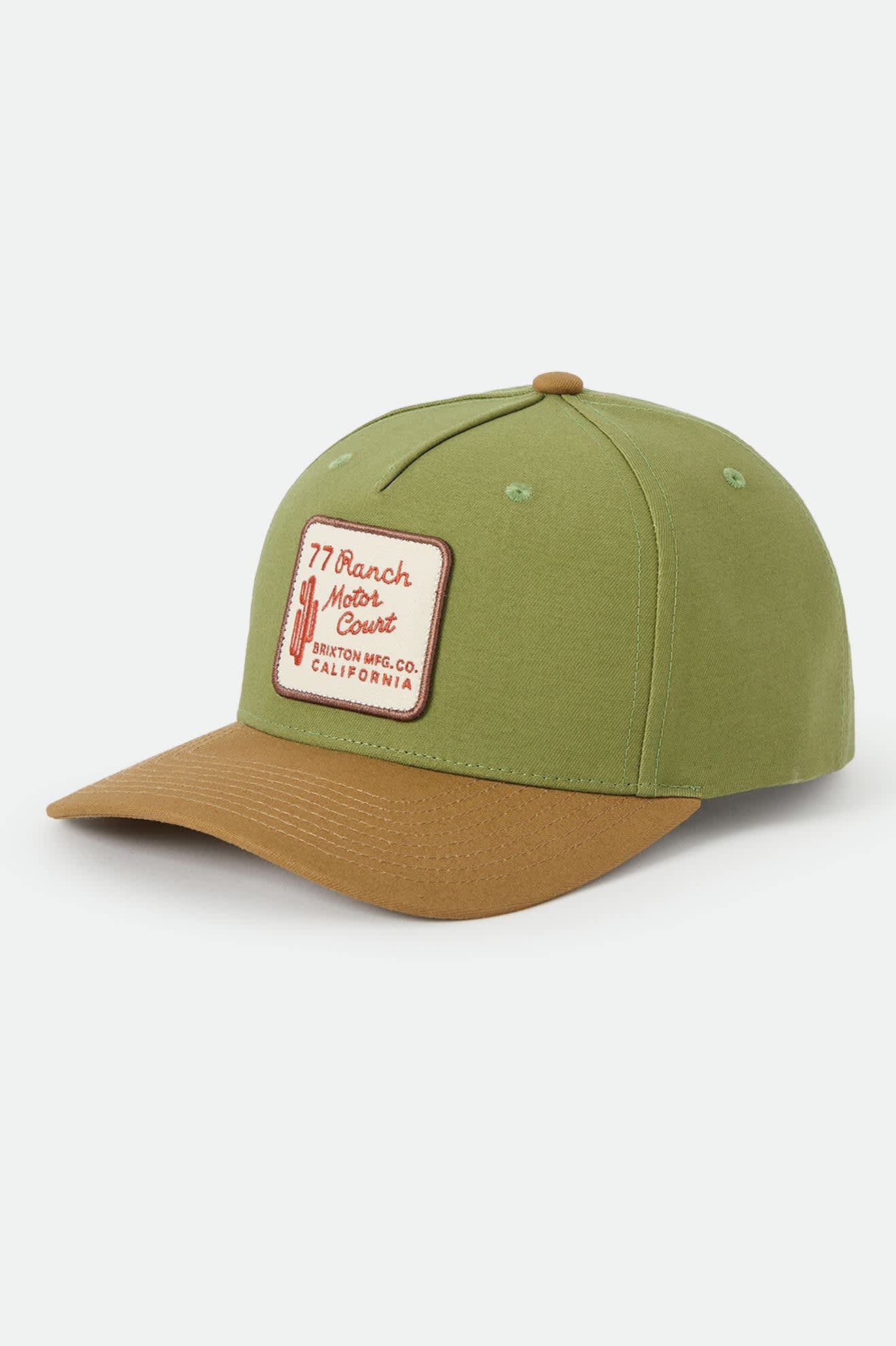 Unisex Ranch Moto Court Snapback in the color Sublime Green/Dusted Ochre - Front Product View