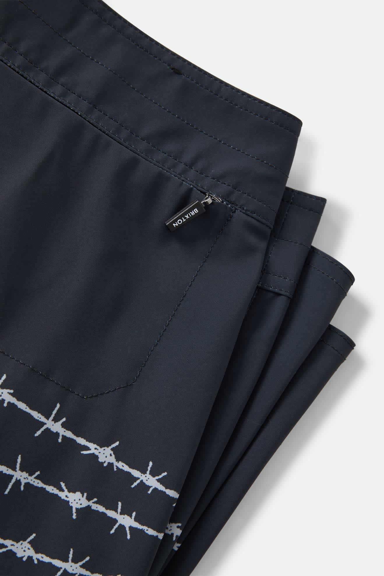 Men's Blitz Boardshort 19" in the color Black/Barb Wire - Additional Laydown image
