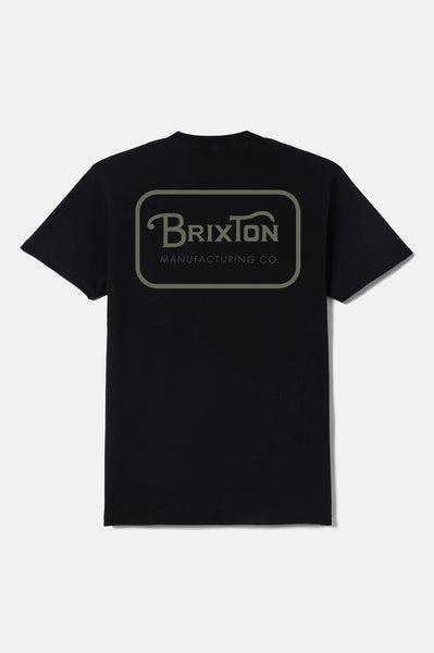 Men's Grade Short Sleeve Standard T-Shirt in Black/Olive – Brixton