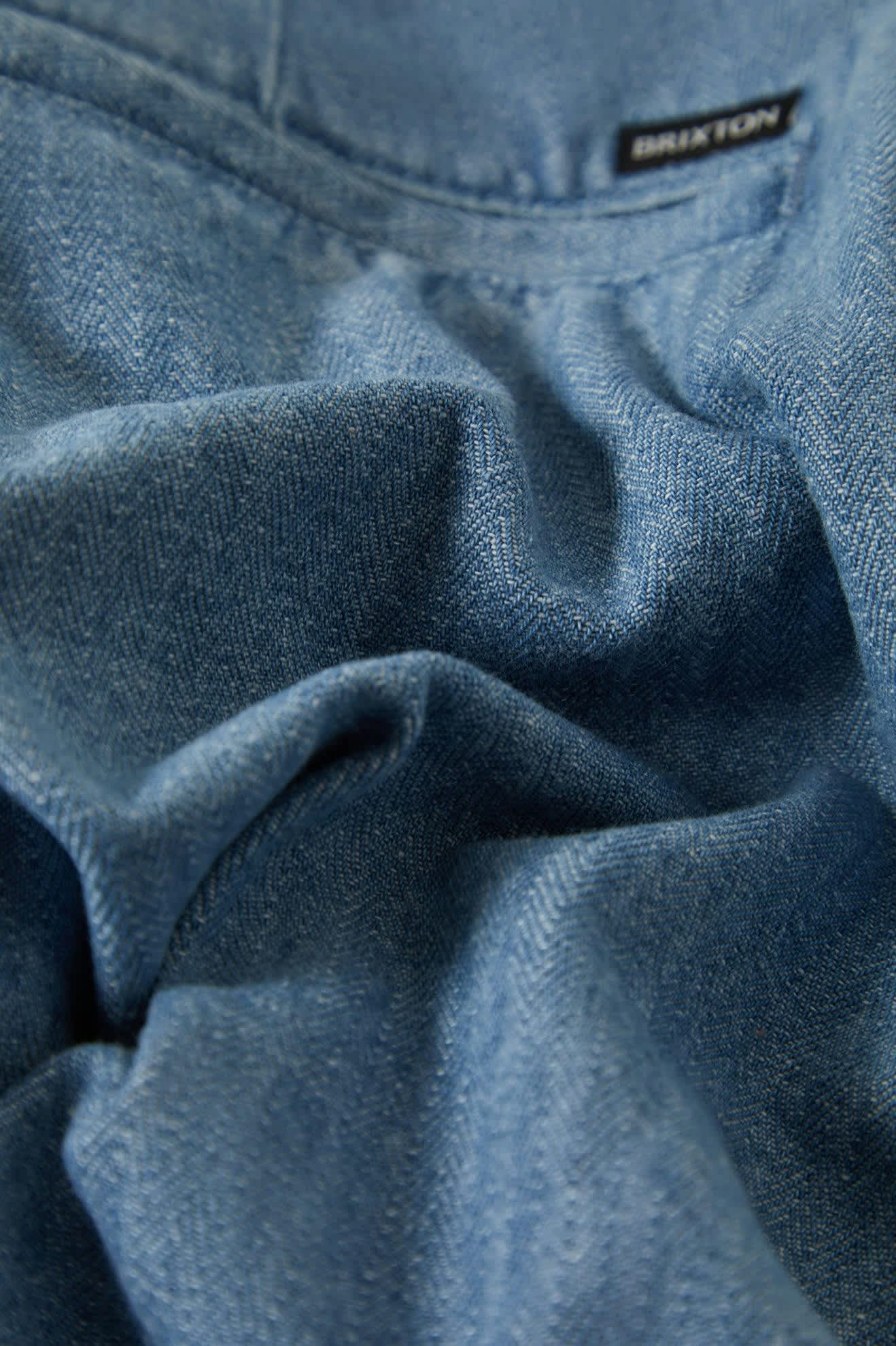 Men's Choice Chino Baggy Short in the color Light Wash Denim Herringbone - Additional Laydown image