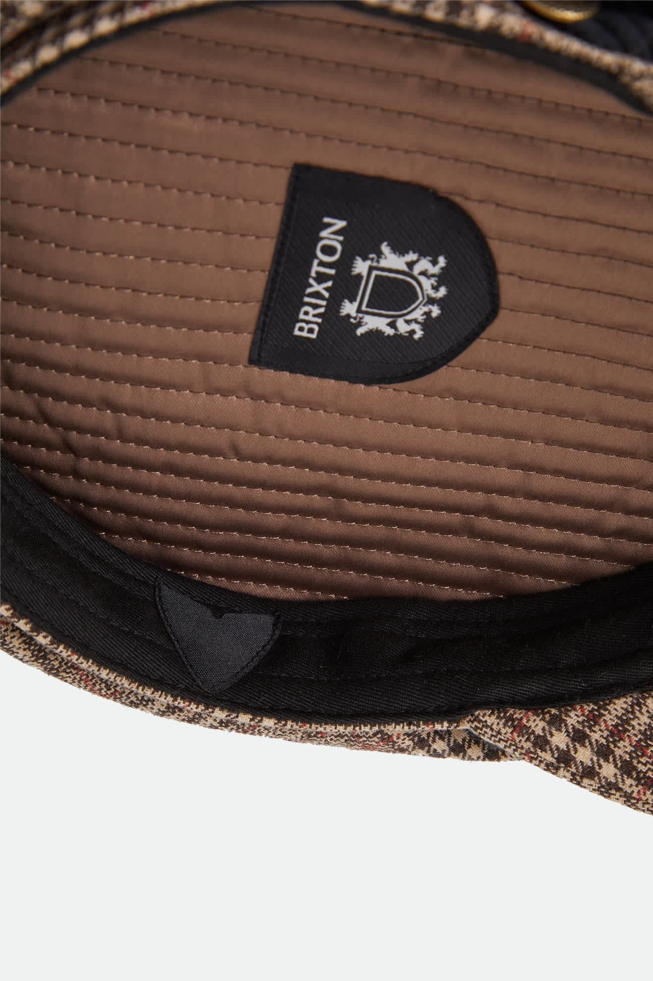 Unisex Fiddler Fisherman Cap in the color Brown/Tan/Red Plaid - Additional Laydown image