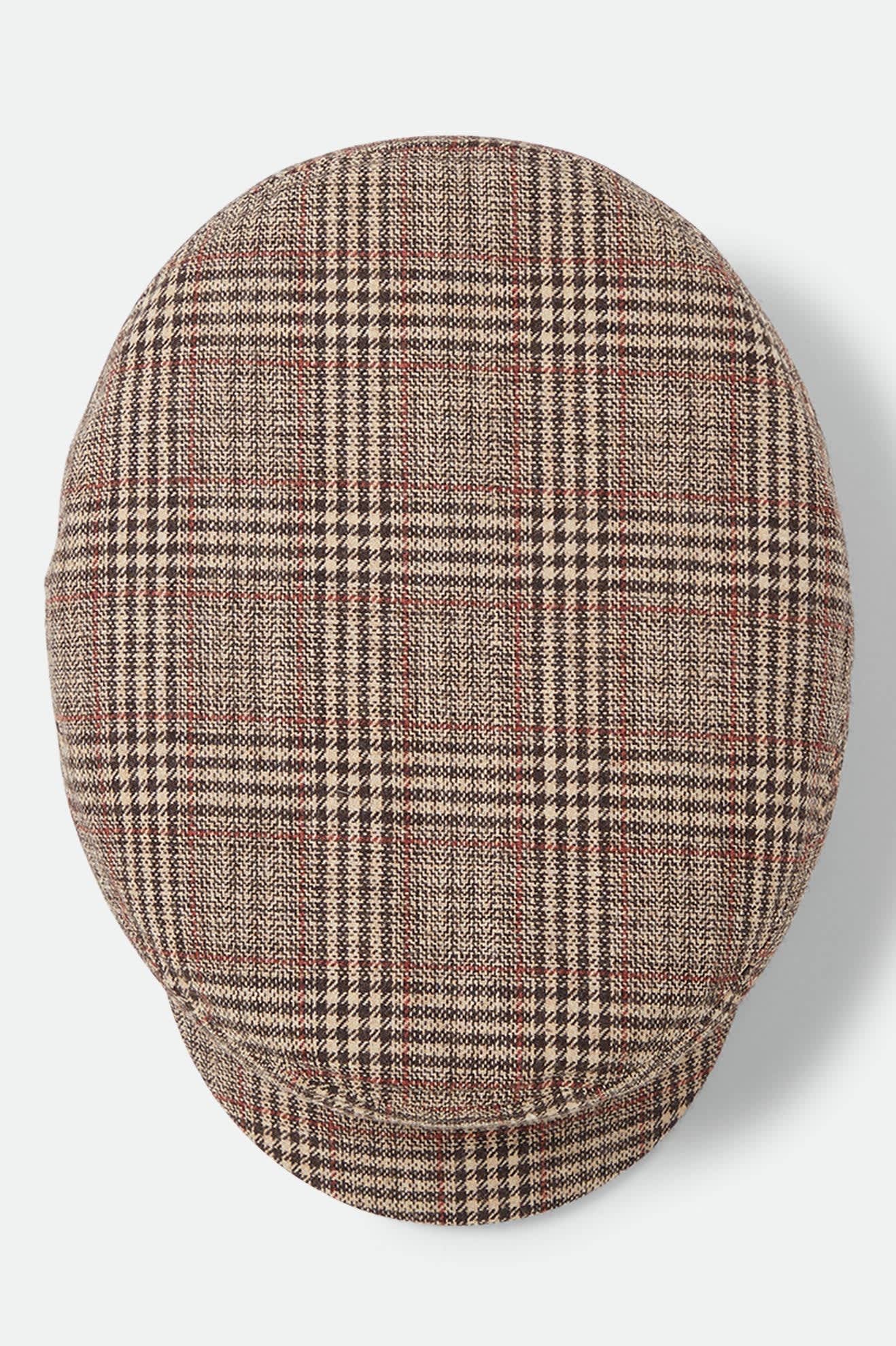 Unisex Fiddler Fisherman Cap in the color Brown/Tan/Red Plaid - Additional Laydown image