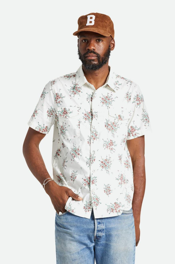 Brixton Wayne Stretch S/S Woven Shirt - Off White Wild Floral