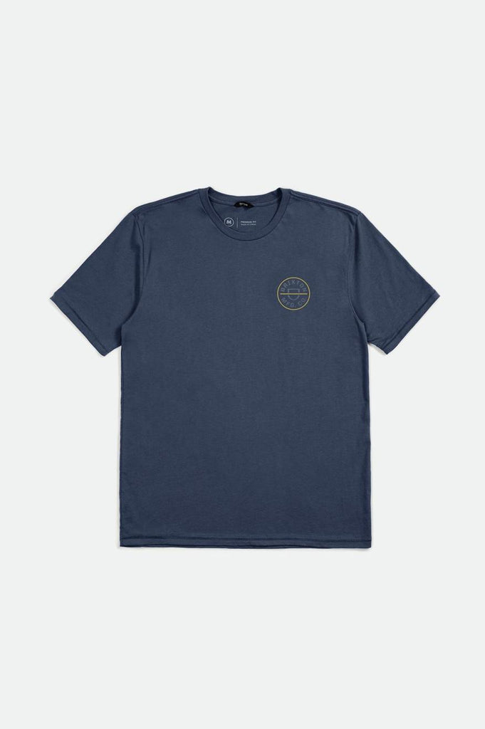 Brixton Crest II S/S Standard Tee - Washed Navy/Chinois Green/Acacia