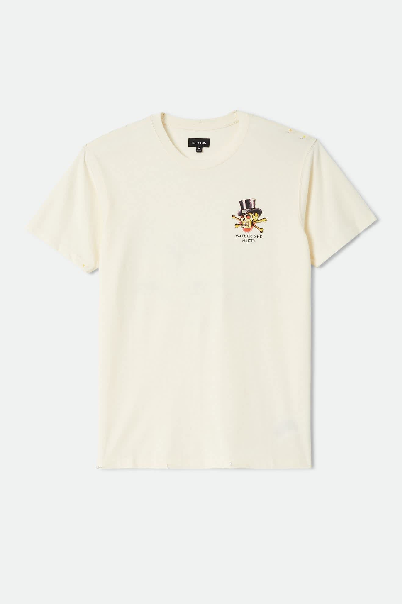 Men's Burger She Wrote Standard T-Shirt in the color Natural - Front Product View