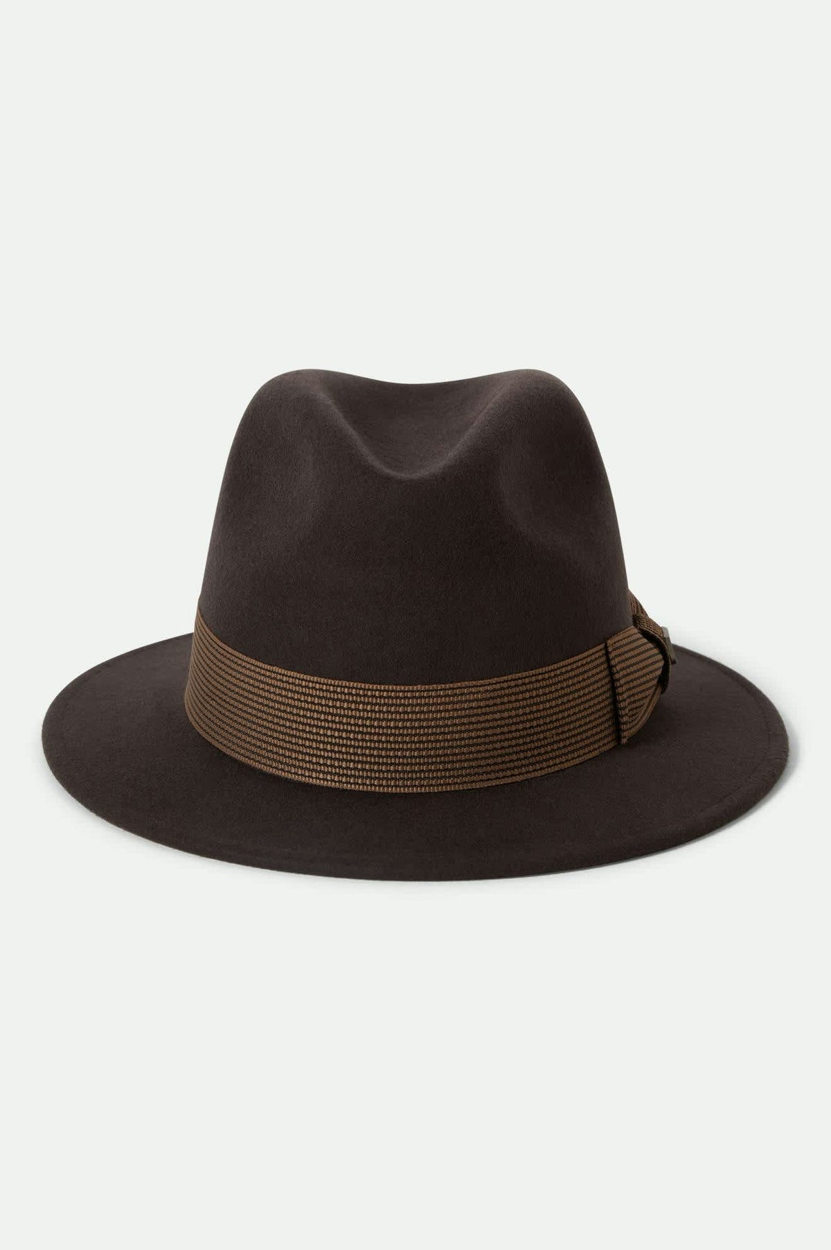Brixton Black Wool Fedora with Brown Band Black Wool Felt Fedora Hat Field Proper - Brixton main image 4