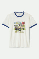 Men's Ford King Of The Mountains S/S Ringer T-Shirt in the color Wimbledon White - Front Product View