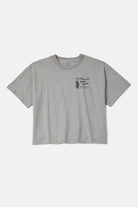 Women's Ranch Motor Court Boxy Crop Top in the color Heather Grey - Front Product View