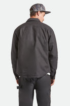 Men's Builders Stretch Jacket in the color Washed Black - Men's Back View