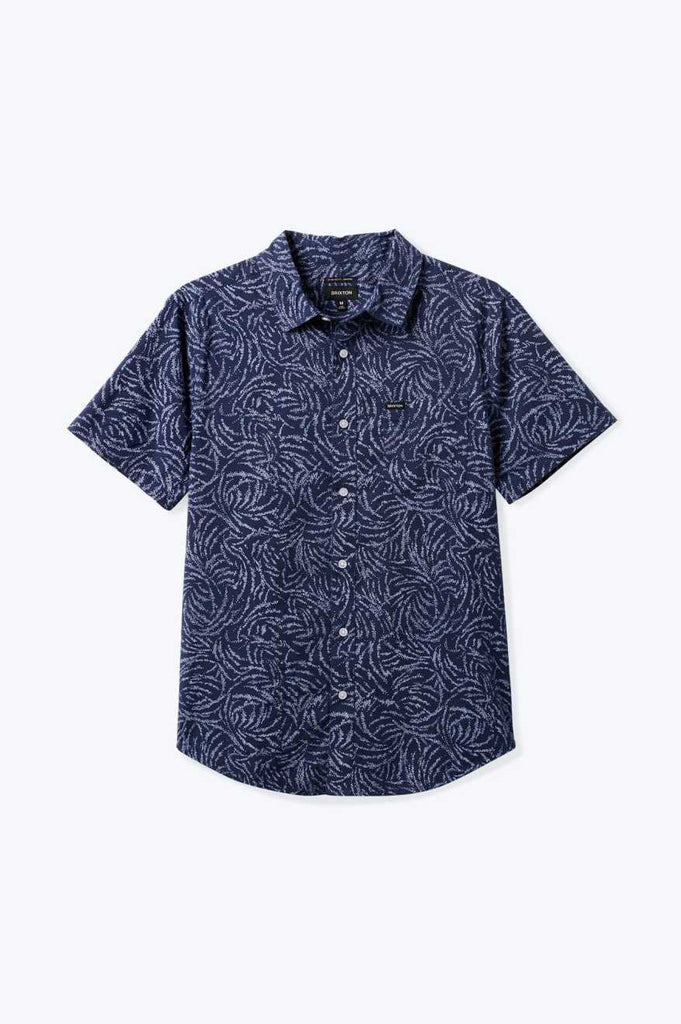 Brixton Charter Print S/S Shirt - Washed Navy/Dusty Ripple