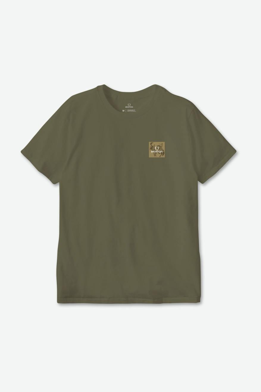 Alpha Square S/S Standard Tee - Olive Surplus/Antelope/Off White – Brixton