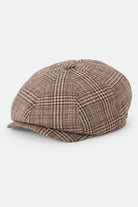 Unisex Brood Newsboy Cap in the color Brown/Tan/Red Plaid - Front Product View