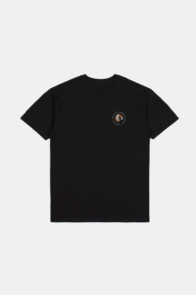 Brixton Revere S/S Standard T-Shirt - Black/Persimmons Orange Worn Wash