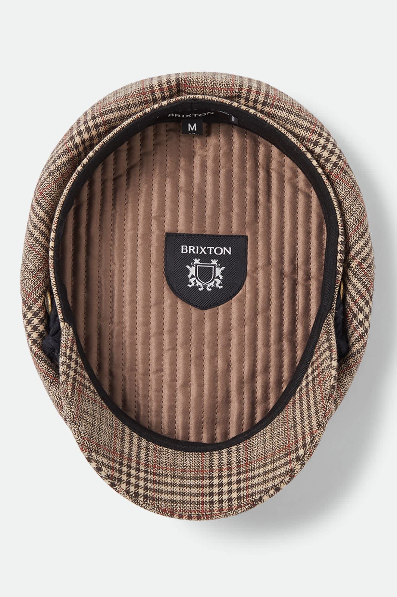 Unisex Fiddler Fisherman Cap in the color Brown/Tan/Red Plaid - Additional Laydown image