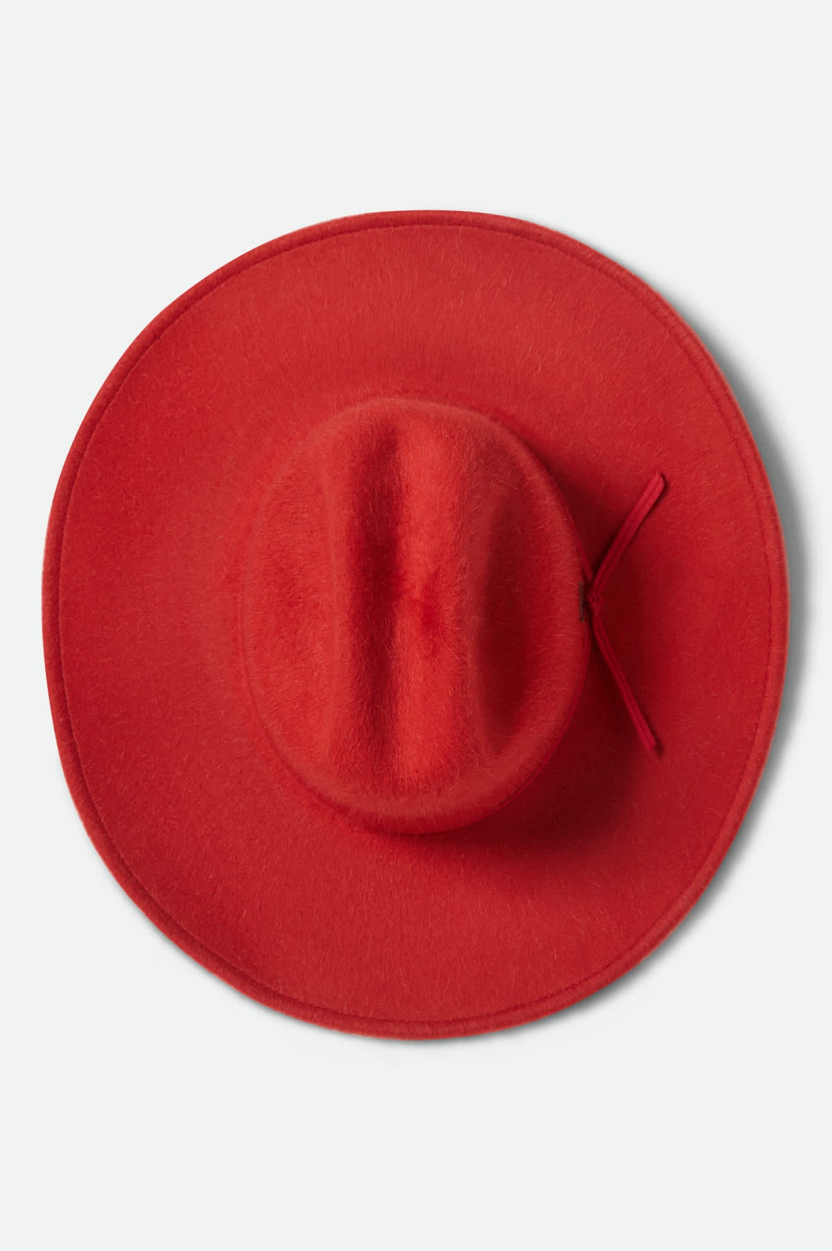 Brixton 100% Wool Bold Red Wide-Brim Felt Hat; Size 7 Red Large Brim Wool Felt Hat / Red Felt Side Rolled Brim  main image 4