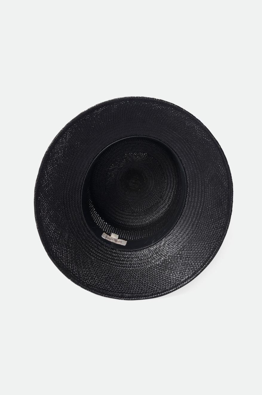 Lopez Panama Straw Bucket Hat Coronado Black Brixton