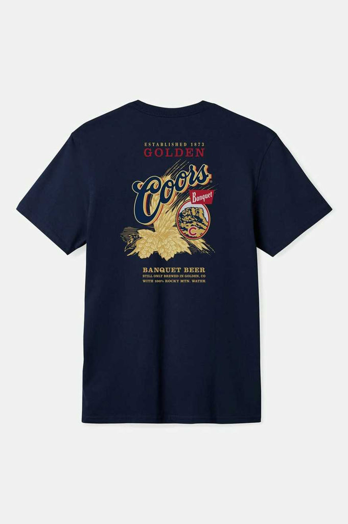 Brixton Coors Start Your Legacy Hops T-Shirt - Navy