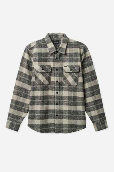 Men's Bowery Heavyweight Flannel in Black/Charcoal – Brixton