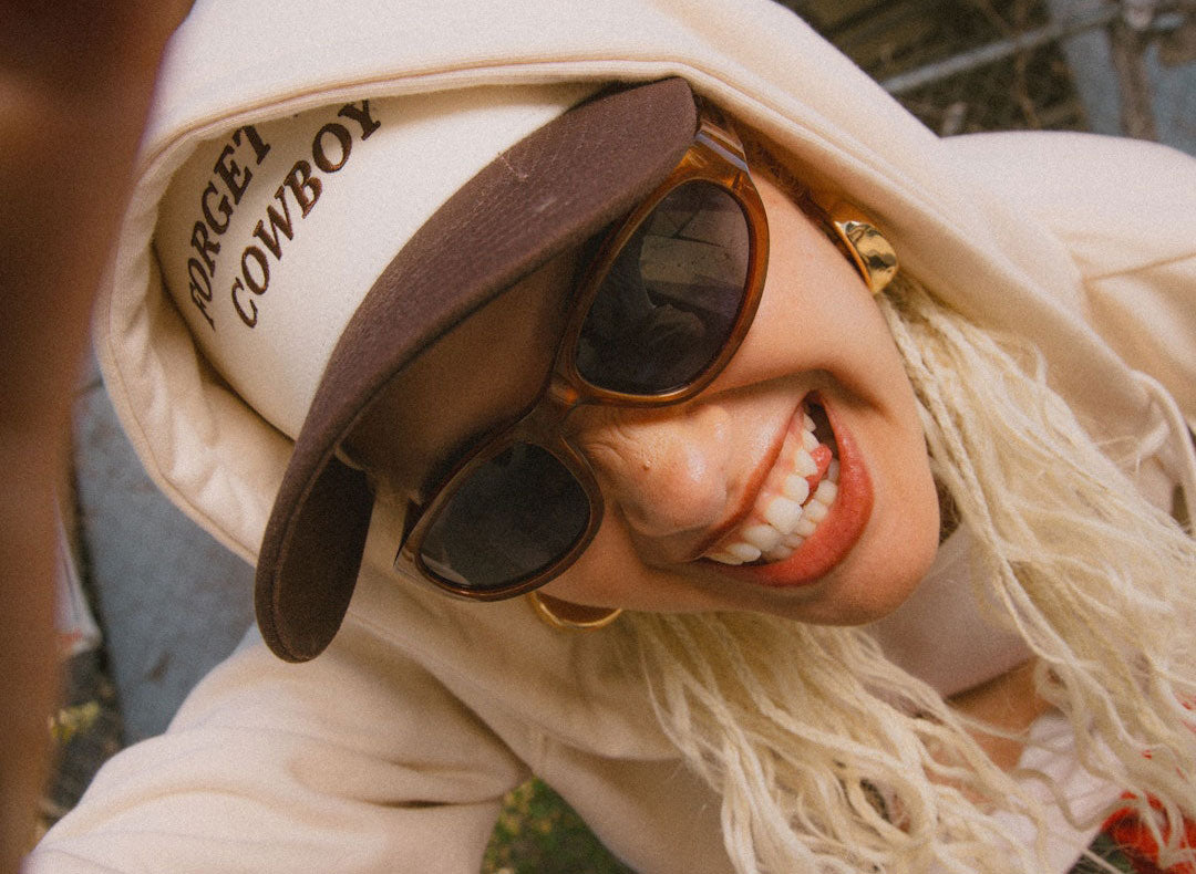 Women's Forget The Cowboy NetPlus Snapback in Chocolate/Off White