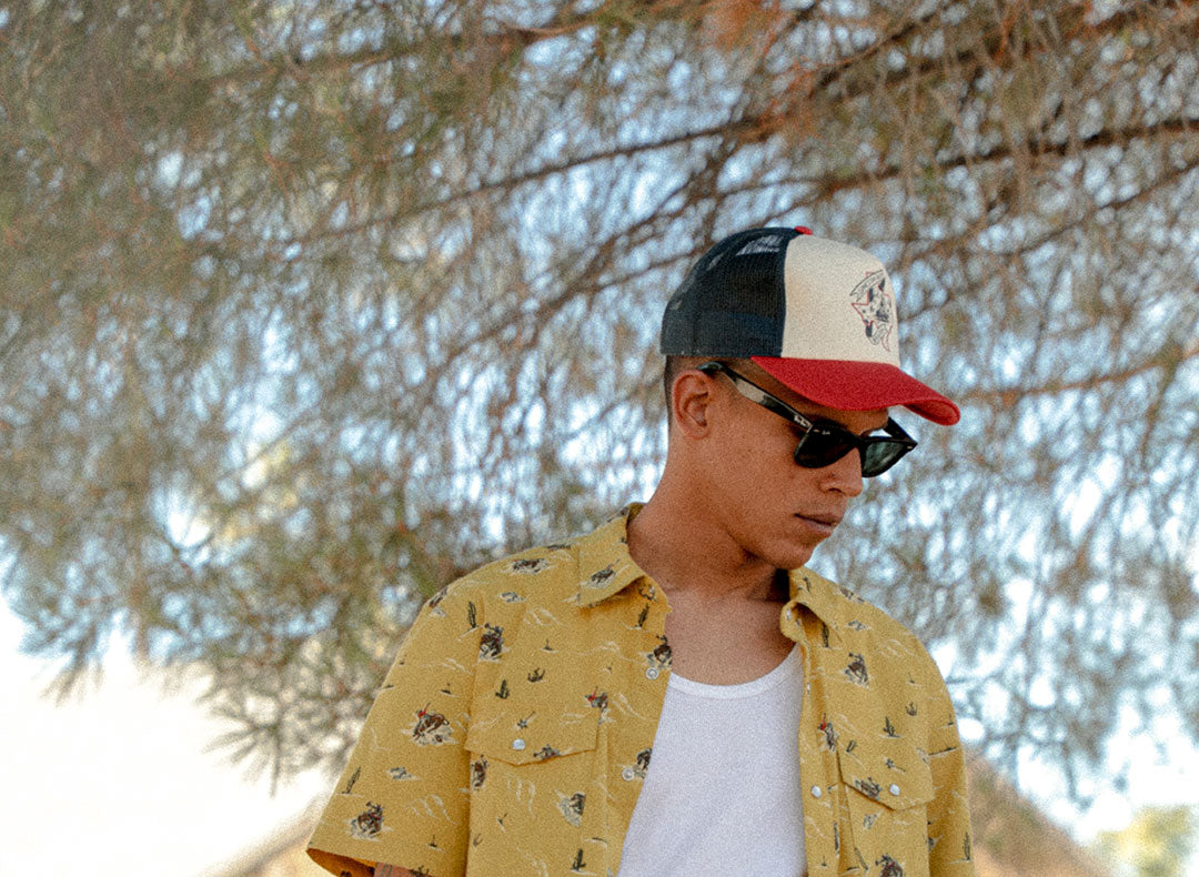 Unisex Lone Star X Brixton Trucker Hat in Red/White/Blue