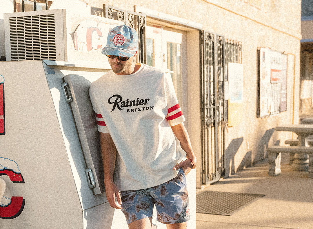 Unisex Rainier X Brixton Snapback in Blue Sky